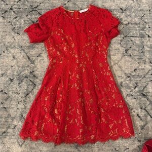 Elegant Red Lace Dress